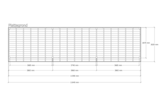 Douglas overkapping 302x1164cm + wand blank Verando, Pure
